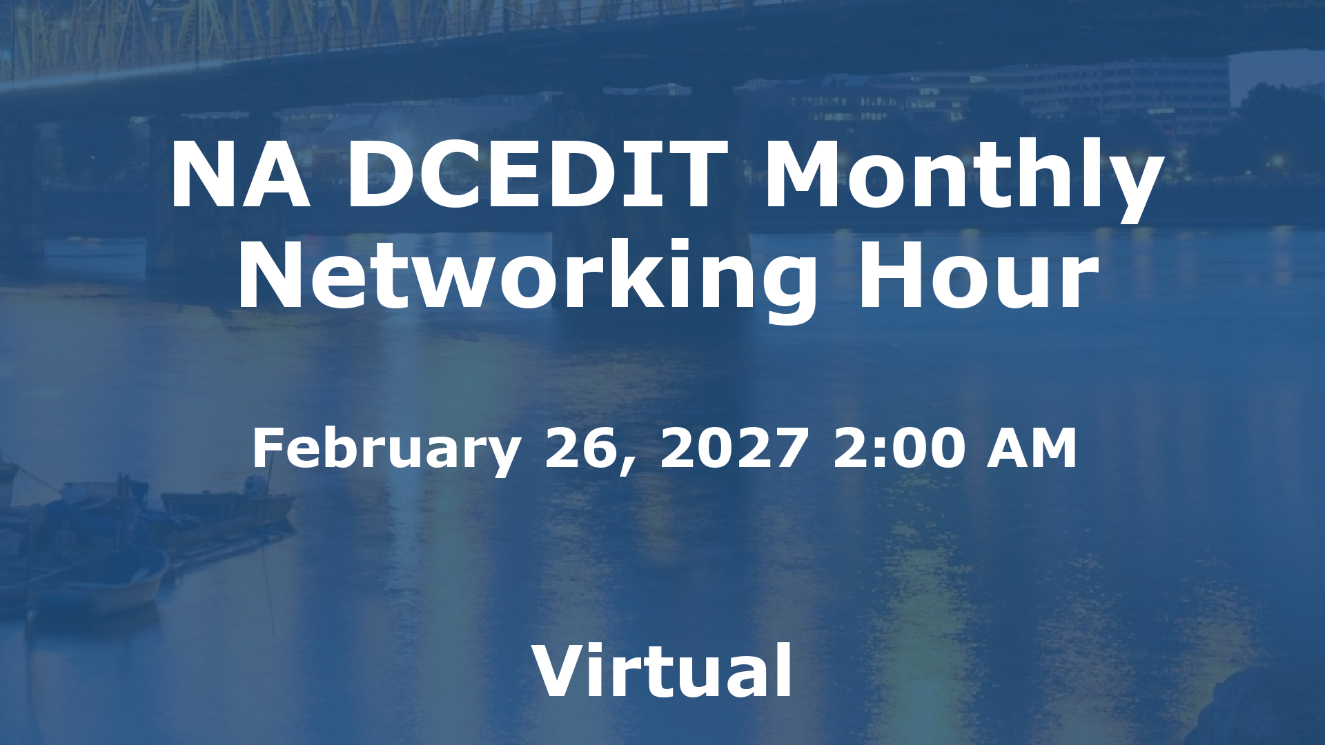 NA DCEDIT Monthly Networking Hour event image